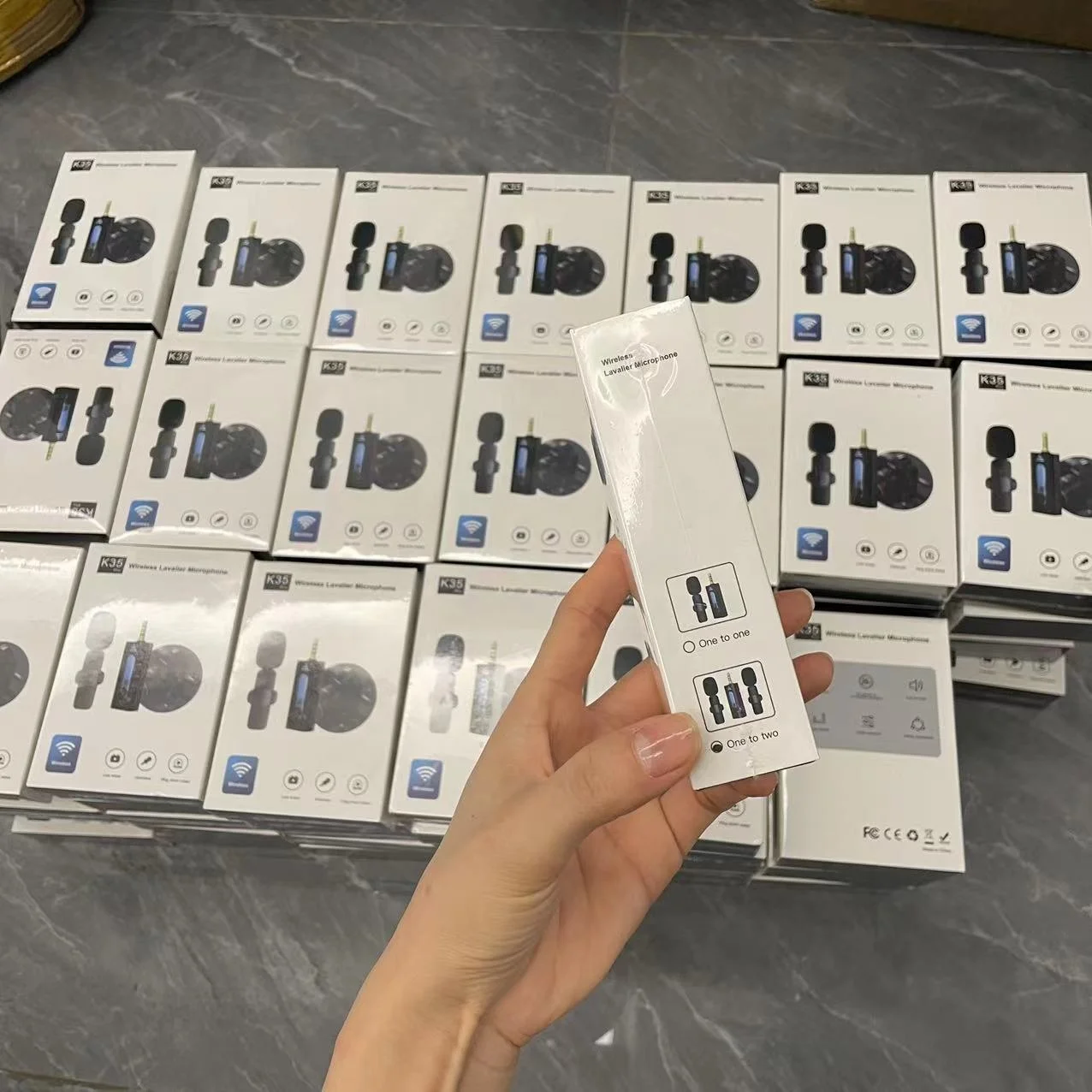 k35 Wireless 3.5mm Lavalier Lapel  Omnidirectional Condenser Miwith speaker for Camera Speaker Recording Mic for Youtube