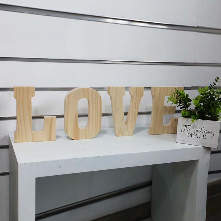 
Wholesale wood letters standing 5.75*0.75*7.75inches painted wooden letters alphabet number for table decor items 