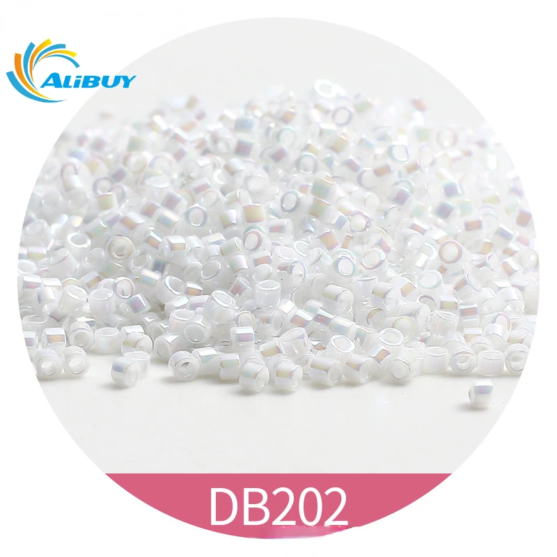 antique beads 1688 shopping online  1.6mm Solid white ribbon color Handmade bead Cross-border bracelet earrings with beads