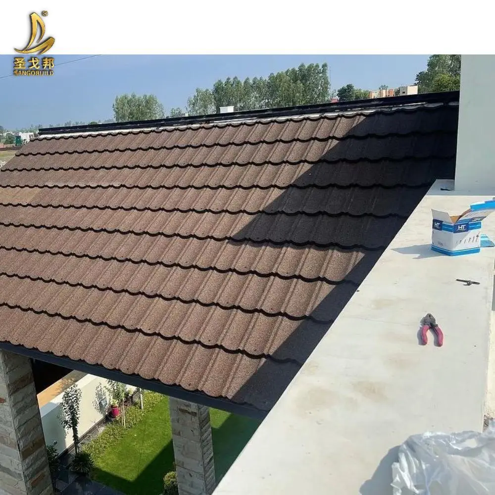 Roofing Innovation 1340*420mm Type Alu-zinc Roofing Sheets Price White stone coated roofing sheets for ghana suppliers