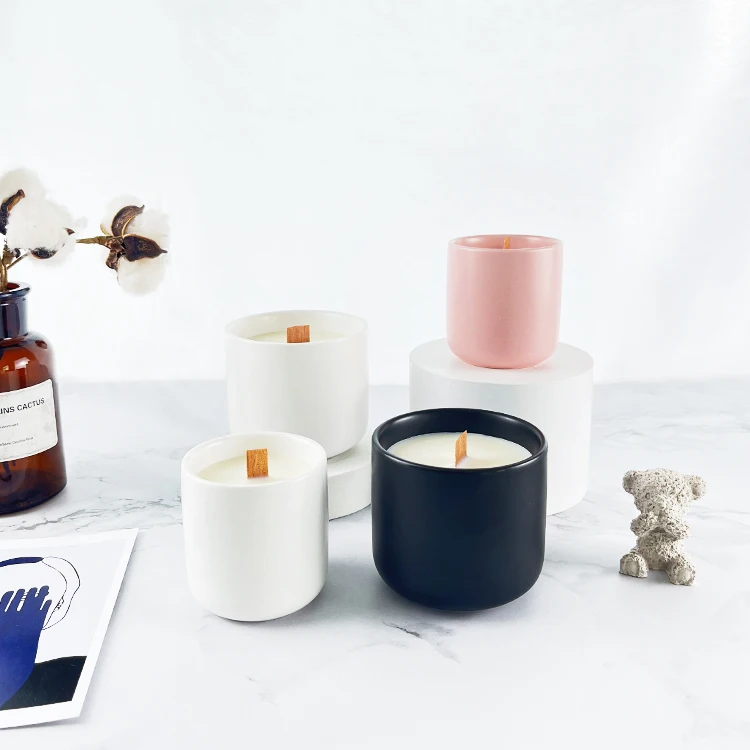 Factory Direct Selling Household Luxury Aromatherapy Candles with Covers Home Decorative Wooden Wick Scented Candles