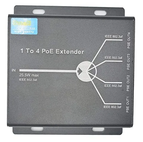 4 Port Poe Extender IEEE802.3Af For IP Camera Extend 120M Transmission Distance With 10/100Mbps LAN 4 Ports POE Extender
