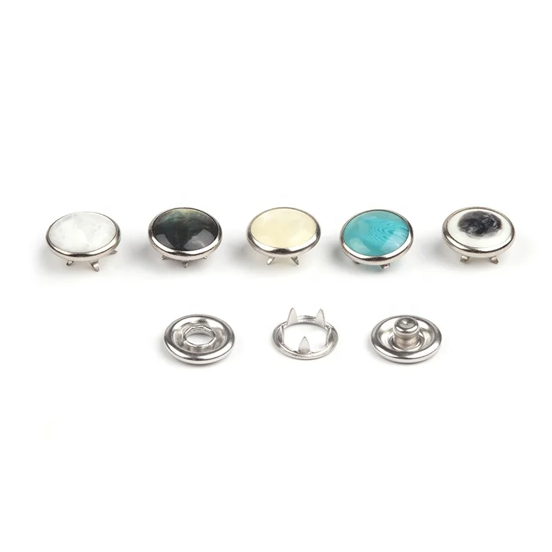 Custom colored 10mm and various size retro stainless steel snap button for babies clothing
