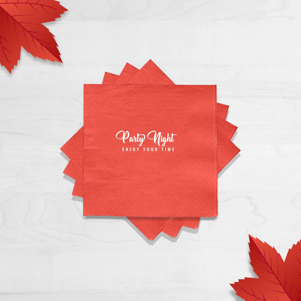 Customized Birthday Party Wedding Paper Napkins with Language Name Color Logo Printing
