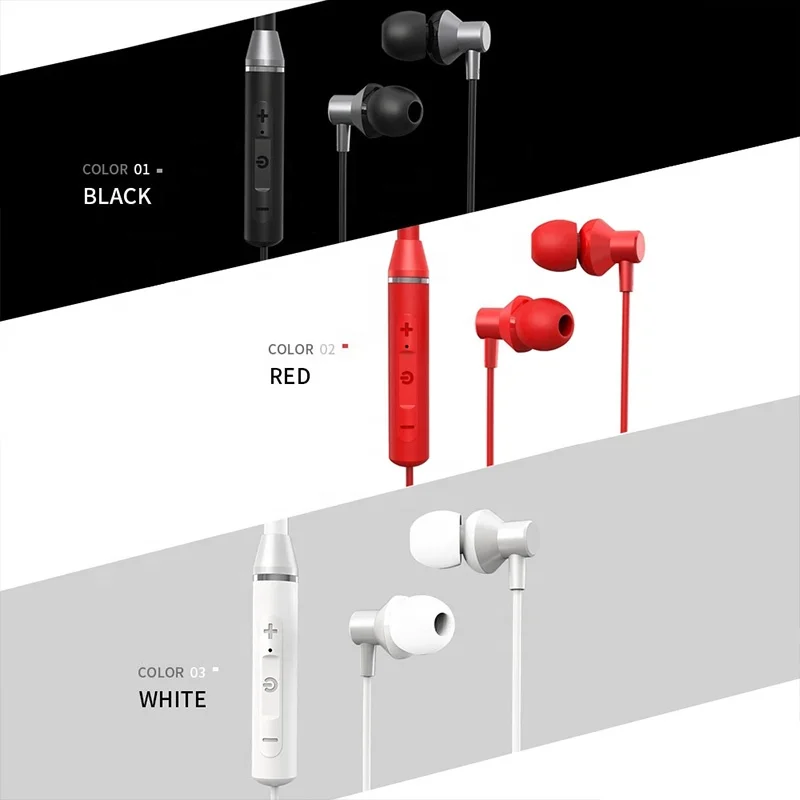Wholesale Price Wireless 5.0 BT Stereo Magnetic Earphones Waterproof Earphone Headphone Neckband Sports Earbuds Lenovo HE05