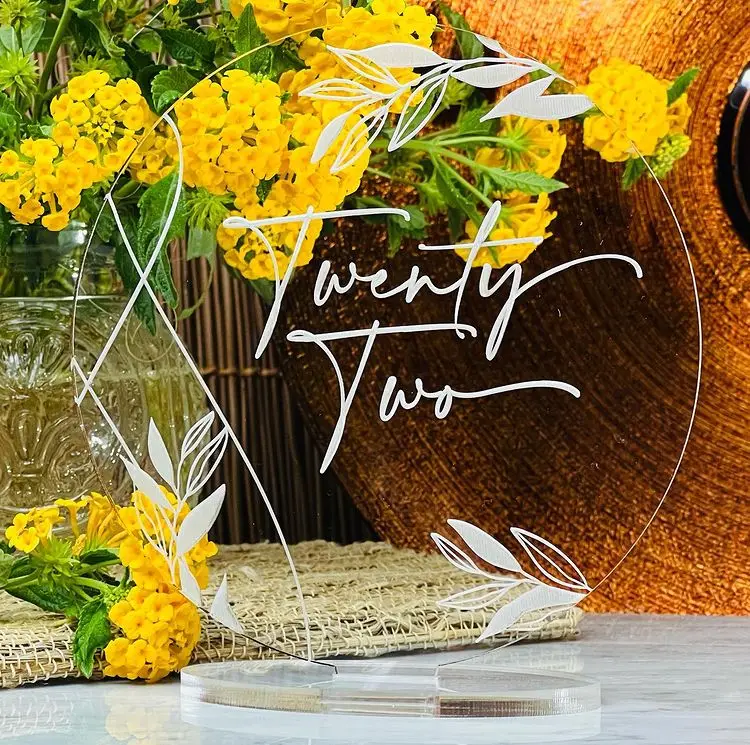 Clear Acrylic Blank Place Cards Laser Cut Sheet Place Plain Tiles Wedding Decoration For Table Numbers Guest Name