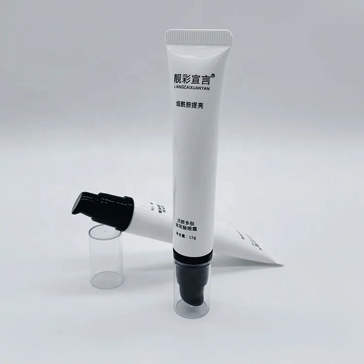 
10g 15g 25g 30g Customized White Soft Cosmetic Tube 15ml With Pump 