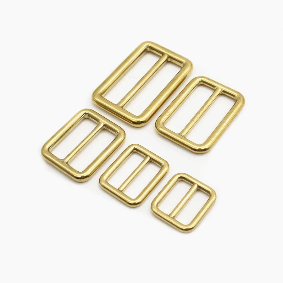 Manufacturer Bag Hardware Metal Various Size Square Ring Tri glide Buckles For Bag Adjustable Brass Solid Slide Buckles