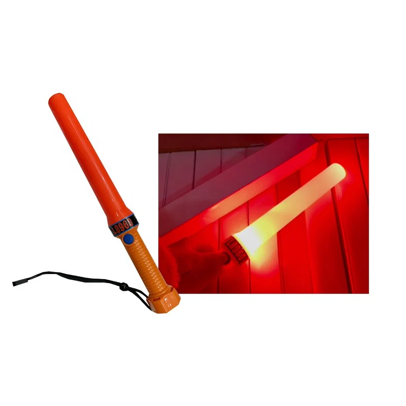 36cm Red led safety wand traffic baton