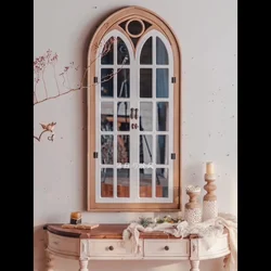 Amazon Best Sale Wall Decor Mirror Living Room Window Decor Wholesale Wood Frame Home Mirror