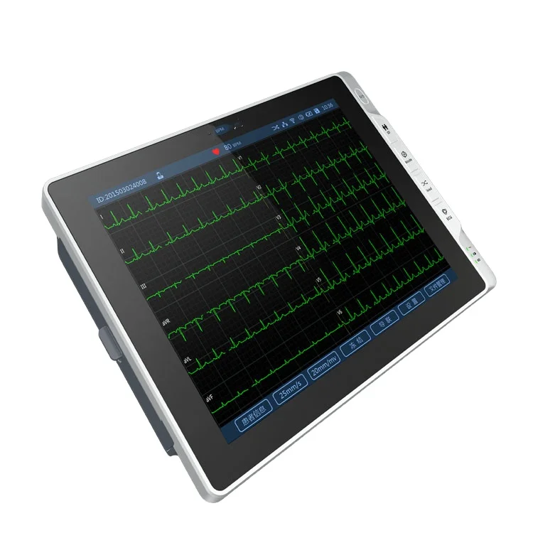 JQ-iMAC12 Pad type 10.4inch touch screen 6 channel ECG machine compatible with A4 paper printer