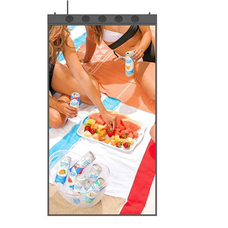 Hanging Double Side High Brightness Retail Window Advertising Screen Ultra Slim window facing display Digital signage