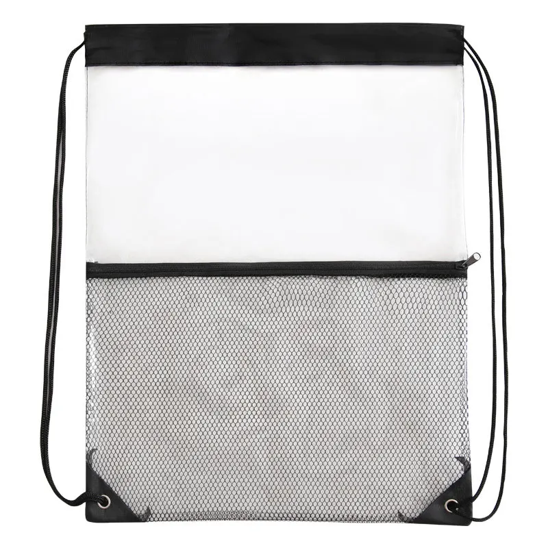 Wholesale Sports Storage Dirty Clothes Clear Drawstring Bags Travel Storage Waterproof Gym Beach Bag Pvc Drawstring Bag