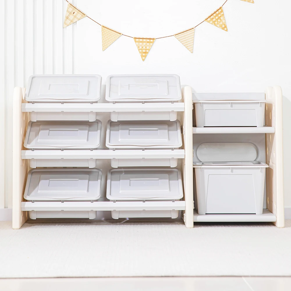 Toy Storage Organizer with 8 Storage Bins,Kids Toy Organizers and Storage with Roof for Boys Girls Bedroom Playroom Living Room