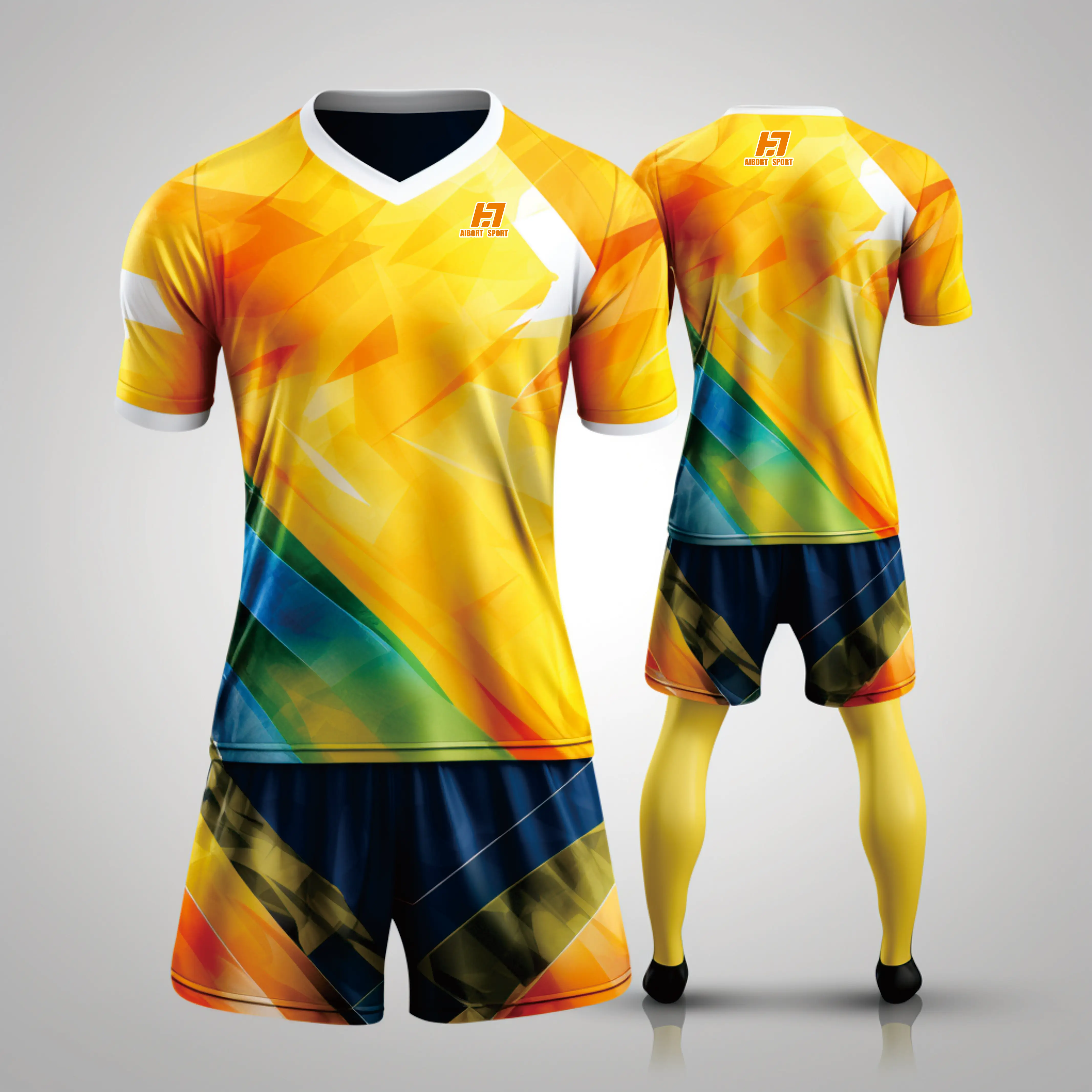 Aibort Wholesale Custom Sublimation And Soccer Jersey For Women High Quality With Pockets Gym  Soccer Shorts Set Printed/