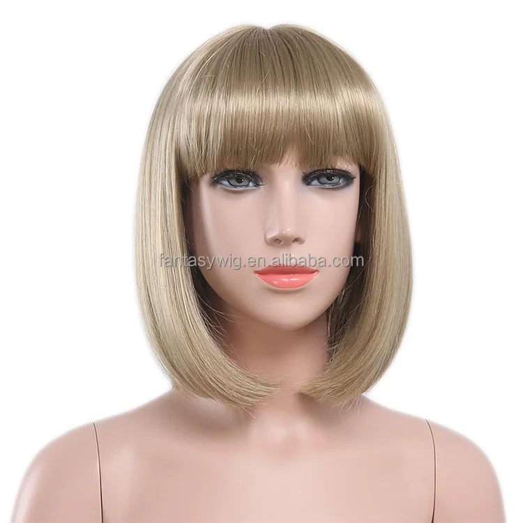 Dark Brown Straight Short Haircut Bob Style Children Girl Wig With Wig Cap