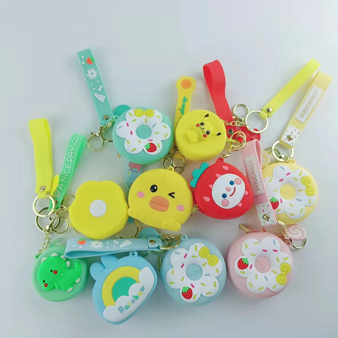 Factory sale cute cartoon silicone pouch zipper wallet case Coin Purse