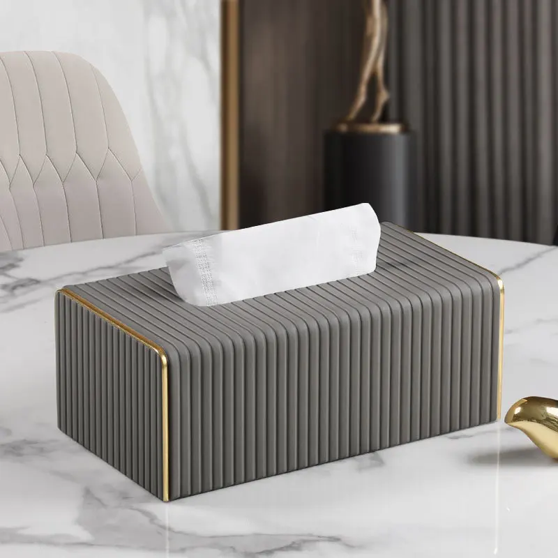 MAVOBO 2022 New Arrival Elegant Tissue Box Home Bedroom Use Italy Stripe Paper Tissue Box Custom Logo Tissue Paper Box Cover