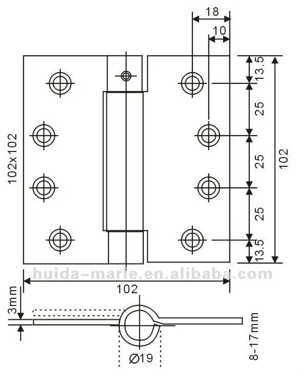 Stainless steel 201/304 American Standard Single Action Spring Hinge