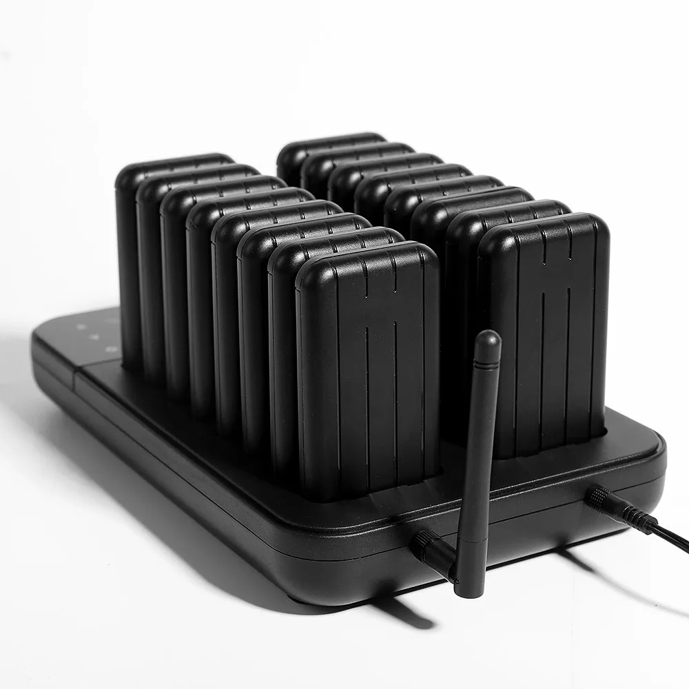 Wirelesslinkx Wireless Restaurant Pager 16 Queue Paging System Calling System for Coffee Cafe Dessert Shop Food Truck Court