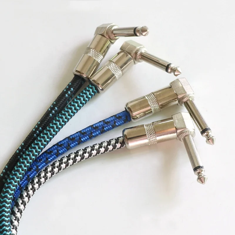 6.35mm Noiseless 15cm Braided Wire Guitar Patch Cables For Pedalboard Patch Cable Custom audio cable from china supplier