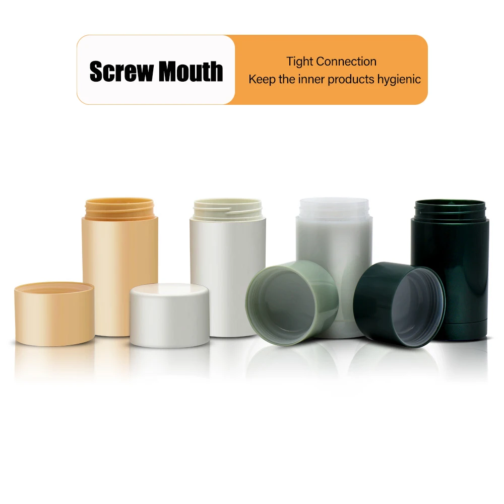 Custom Color ABS PP PCR Empty Sustainable 30g 50g 75g Yellow Deodorant Stick Container Packaging