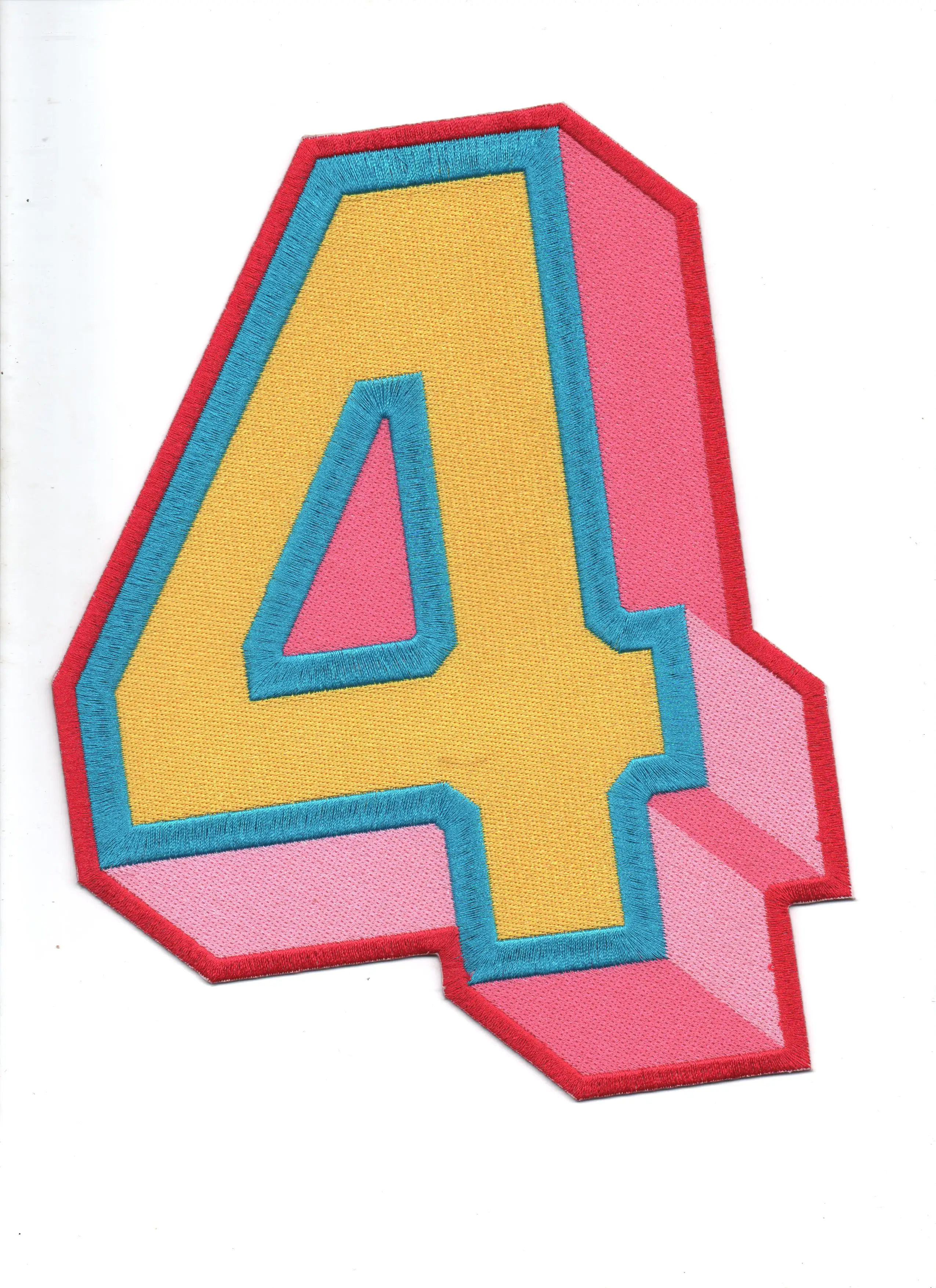Custom Large Size Embroidered Iron On Patch Number For Clothing