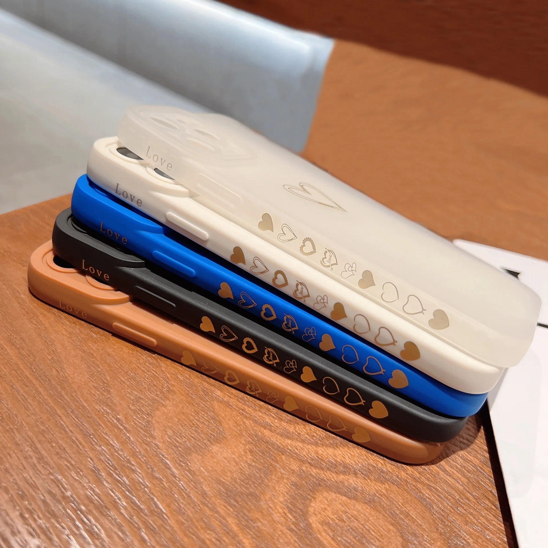 Side love solid color angel eye soft shell phone case for iPhone14 13 12 pro max xs xr 7 8Plus