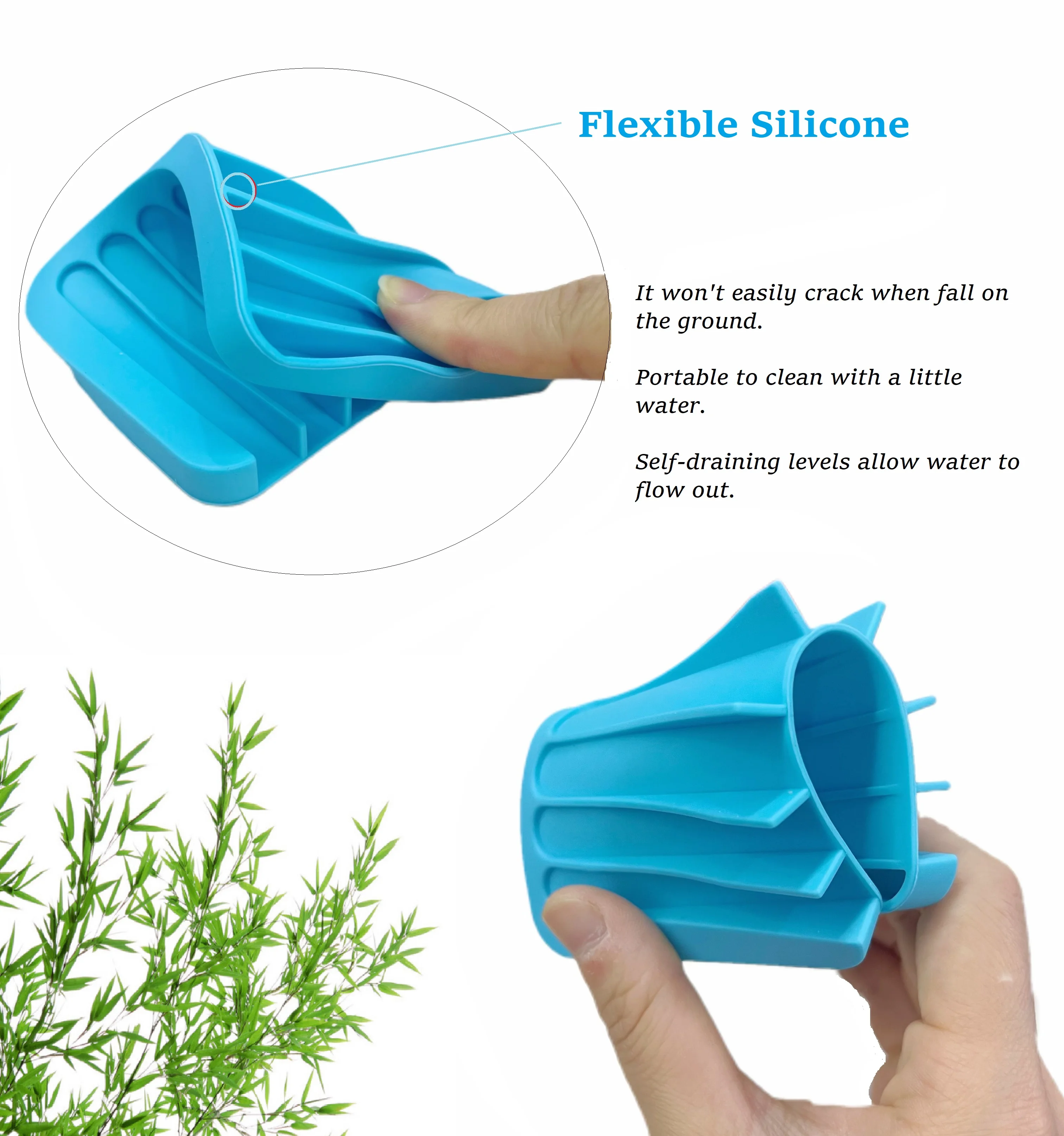 High Quality Flexible Silicone Soap Holder Bathroom Shower Soap Saver Tray