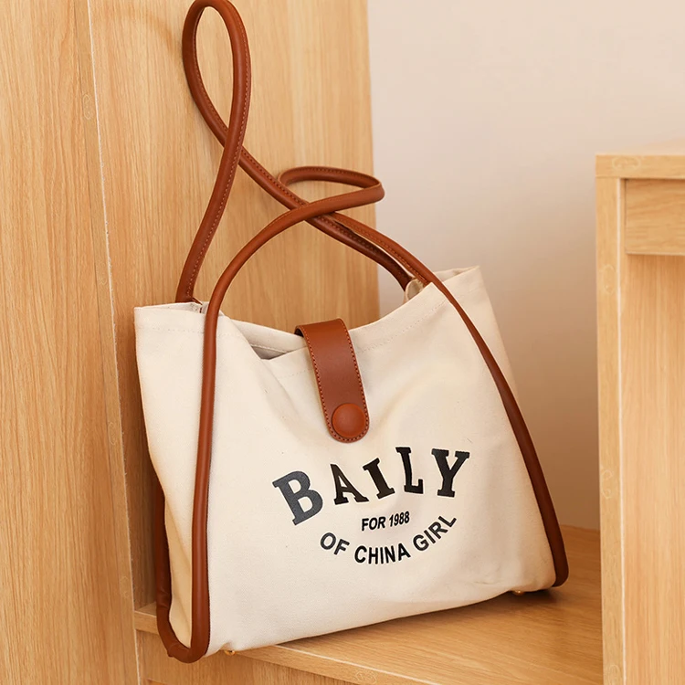 Large Capacity Cotton Canvas Custom Tote Bag with Multi-function Many Pockets Boat Tote Bag