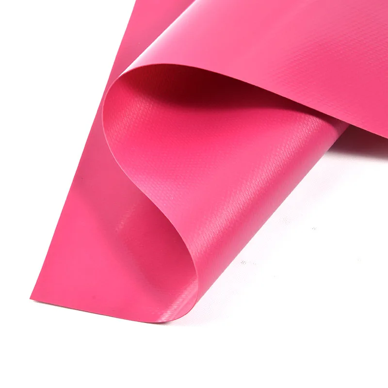 550g High Rose Red Quality Chinese Manufacturer Cold Resistant  PVC Coated Fabric for Truck Cover and Ski Circle snow toy