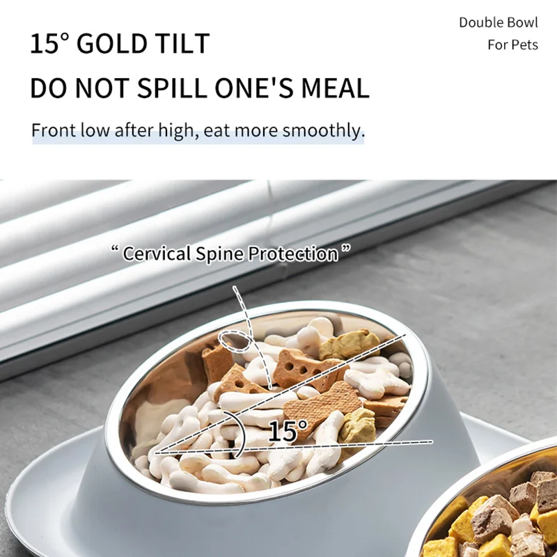 Custom Luxury Sublimation No Spill Feeding Drinking Double Food Water Elevated Dog Cat Stainless Steel Pet Bowls Feeders