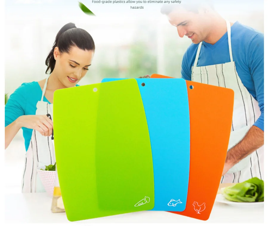 Rectangular thin soft cutting board PP plastic classification cutting board Fruit cutting board