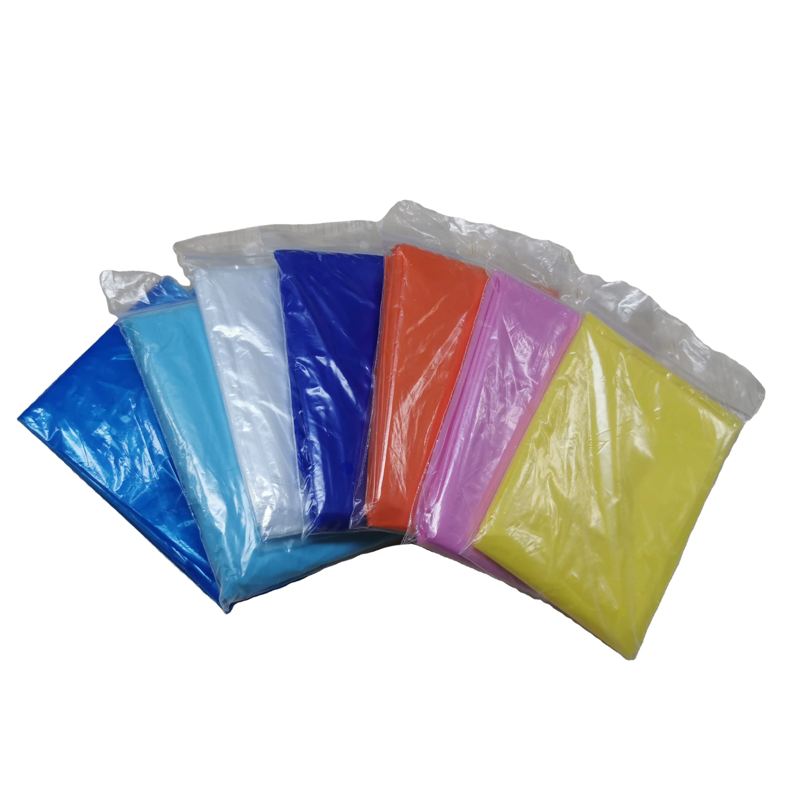 Throw Away PE Disposable Emergency Poncho Camping Hiking Fishing Rain Ponchos Portable Waterproof Raincoat for Adult