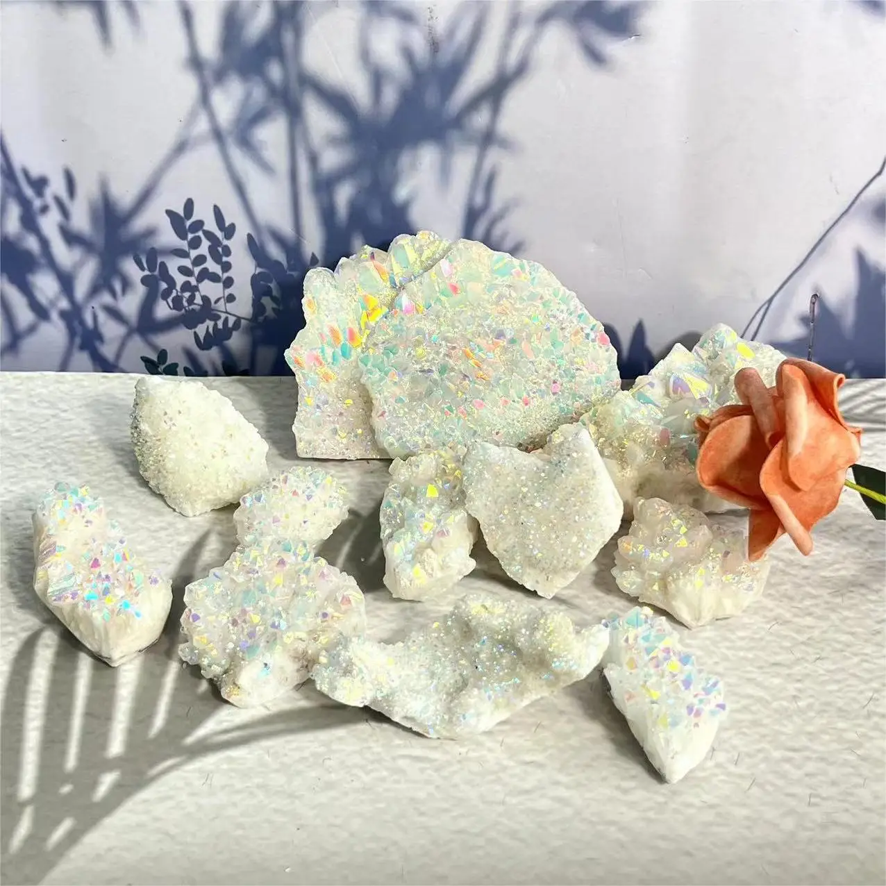 Top Quality Shining Colorful Quartz Crystal Healing Stones Original Crystal Crafts Aura Quartz Cluster For Home Decoration