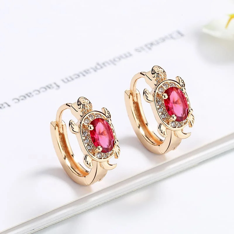 factory price pendientes de moda little gold hoop huggies turtle earrings 2022 jewelry aretes-y-accesori por mayor