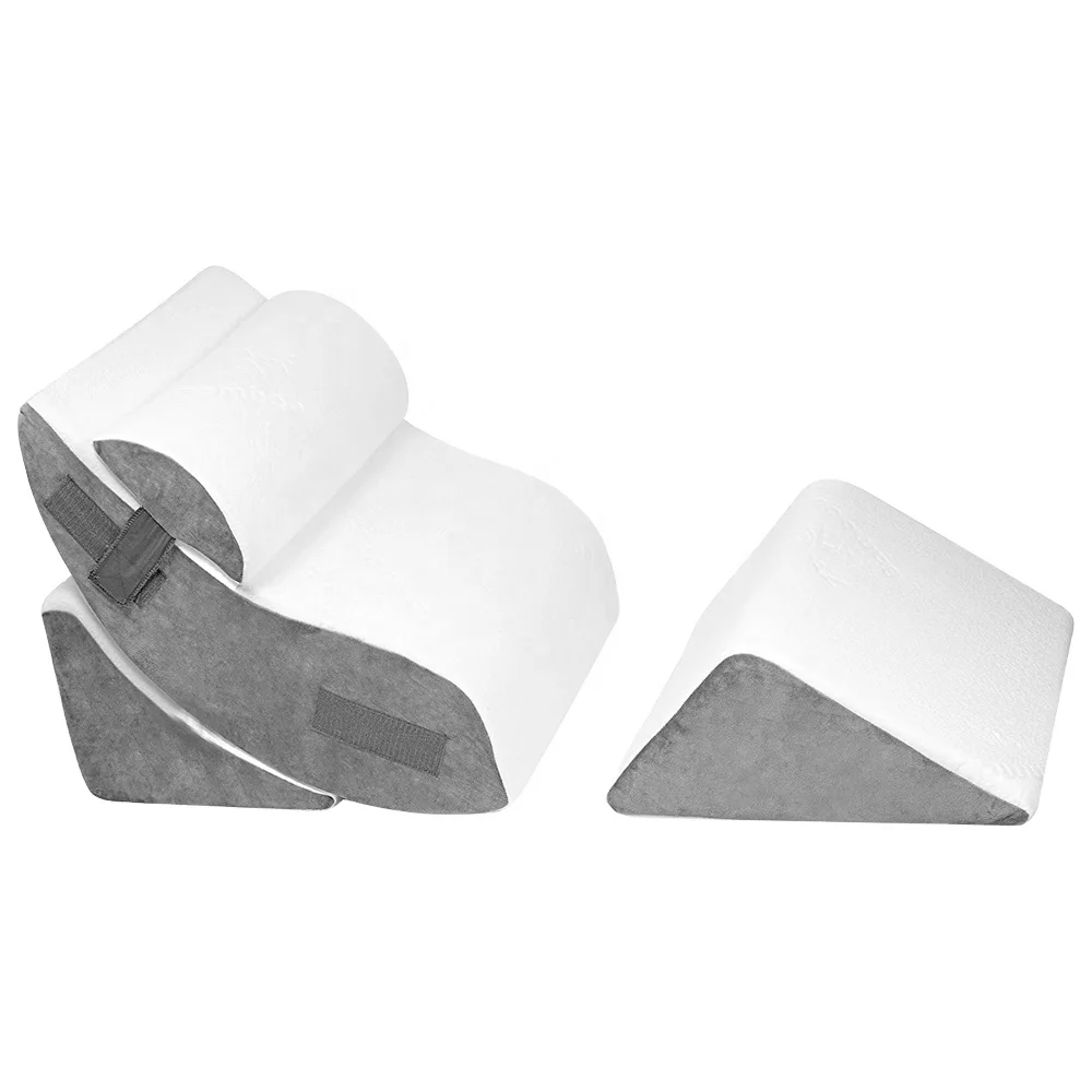 Wedge Pillow for Sleeping Orthopedic Adjustable 4pcs Bed Wedge Foam Pillow Set  for Back & Leg Pain Relief