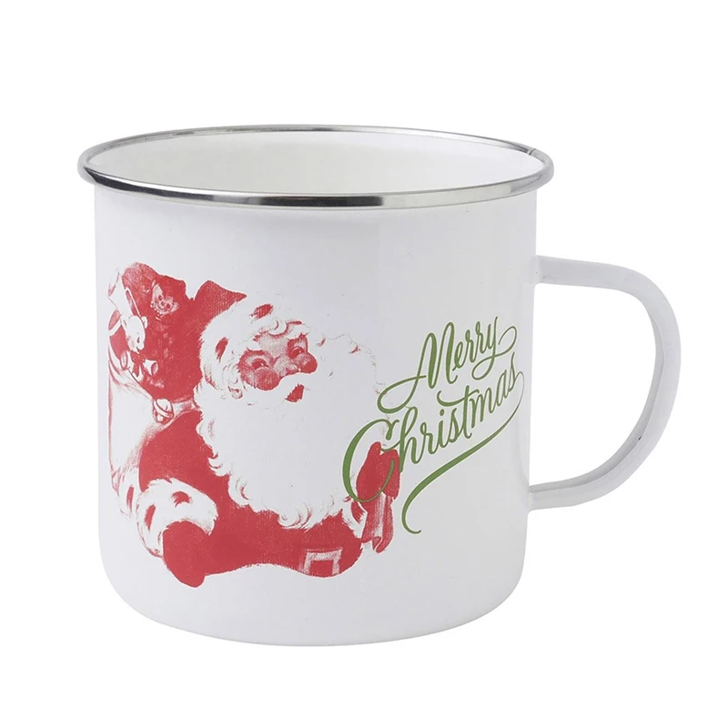 Japan Korea market OEM logo tall high 1L white color kitchen water milk coffee drinking Enamel measuring cup mug with scale