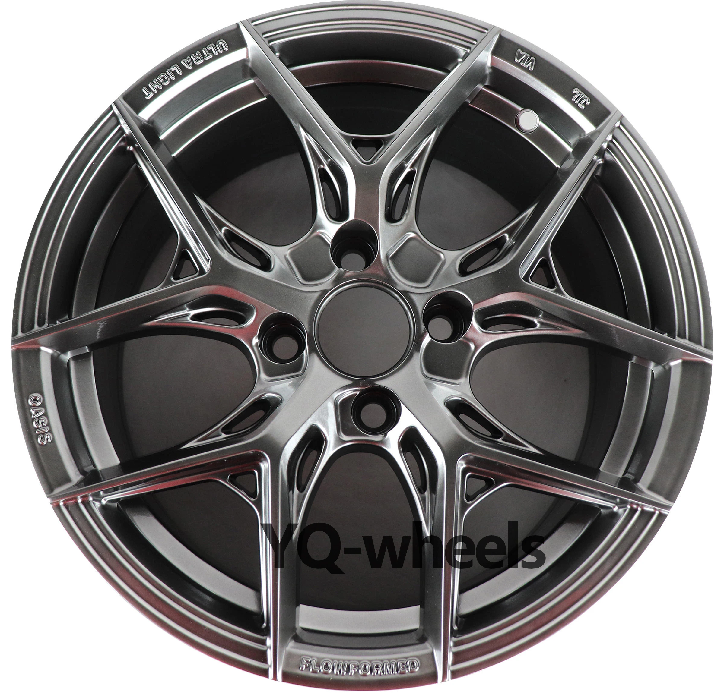 Popular 15inch alloy aluminium rim Black and red finish 4x100 aftermarket Car Wheels