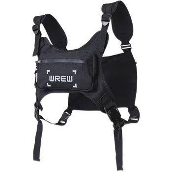 Custom Nylon Men Chest Bags Front Pocket Fashion Men Chest Rig Bag With Reflective Back