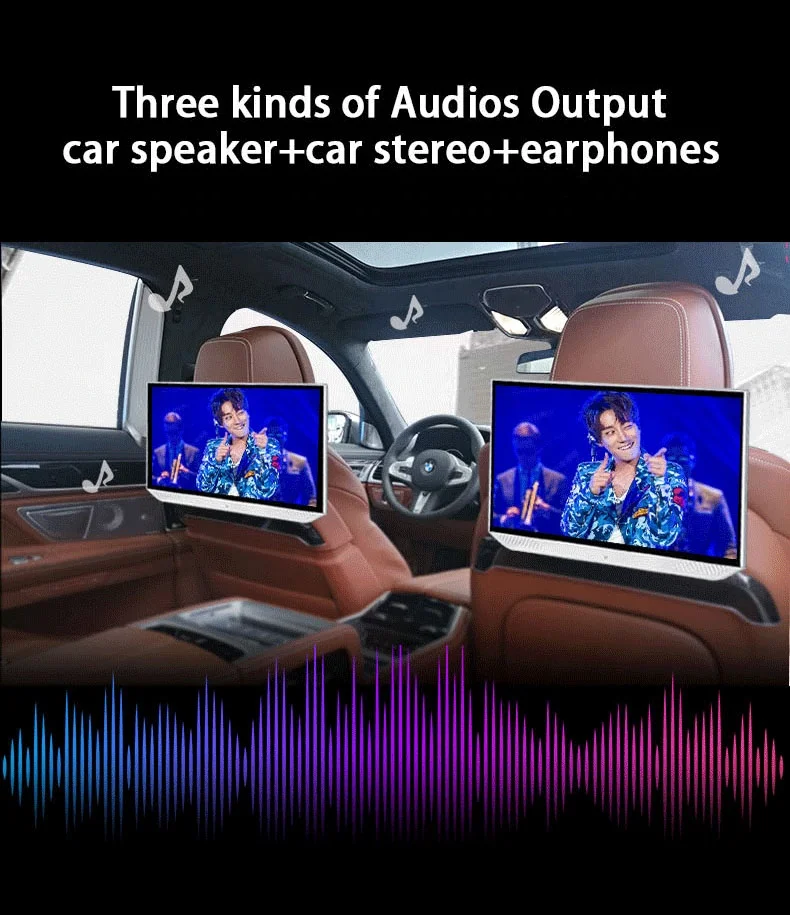 bulk drop shipping full angle screen android 9 screen 12.5 inch IPS USD SD input screen tv display tv headrest car monitor