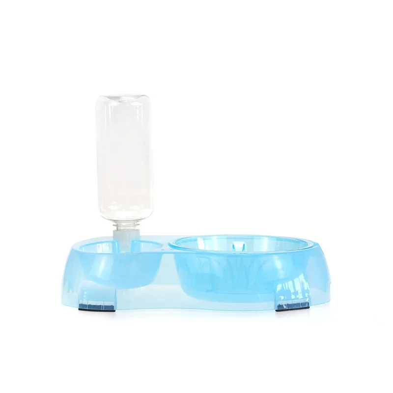 Colorful Neck Protective Dog Bowl Water Bottle 2 In1 Pet Bowls Set No-spill Dog Water Bottle