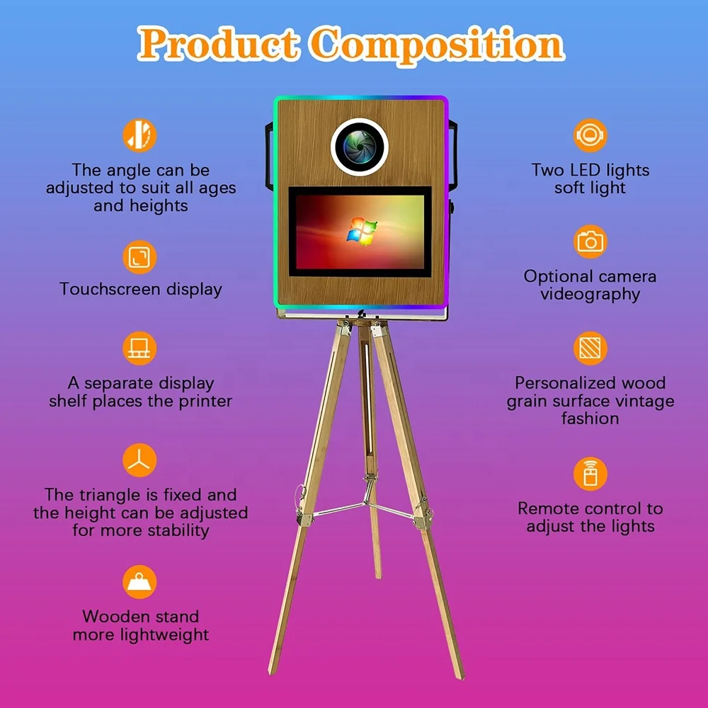 New Product 15.6 Inch Touch Screen DSLR Camera Photo Booth Party Selfie Photo Booth With LCD Screen