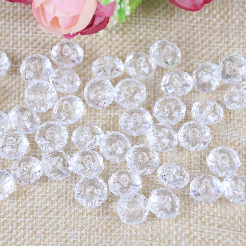 Wholesale Acrylic transparent wheel beads flat beads imitation crystal bracelet