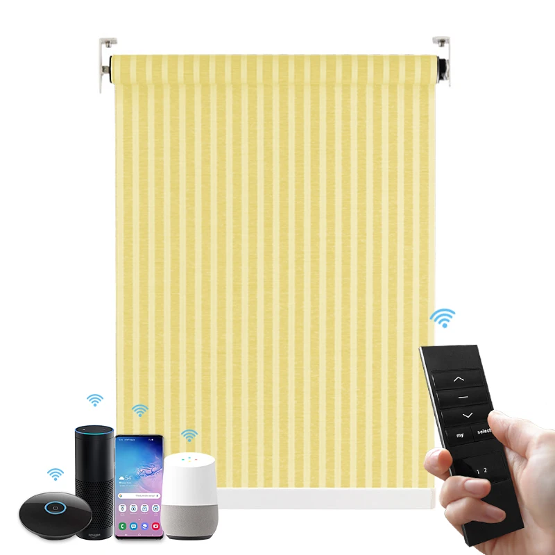 Wintom Factory electric Blackout Window Smart Automatic Auto Automation Motorised Blinds Google Roller Shades Blind