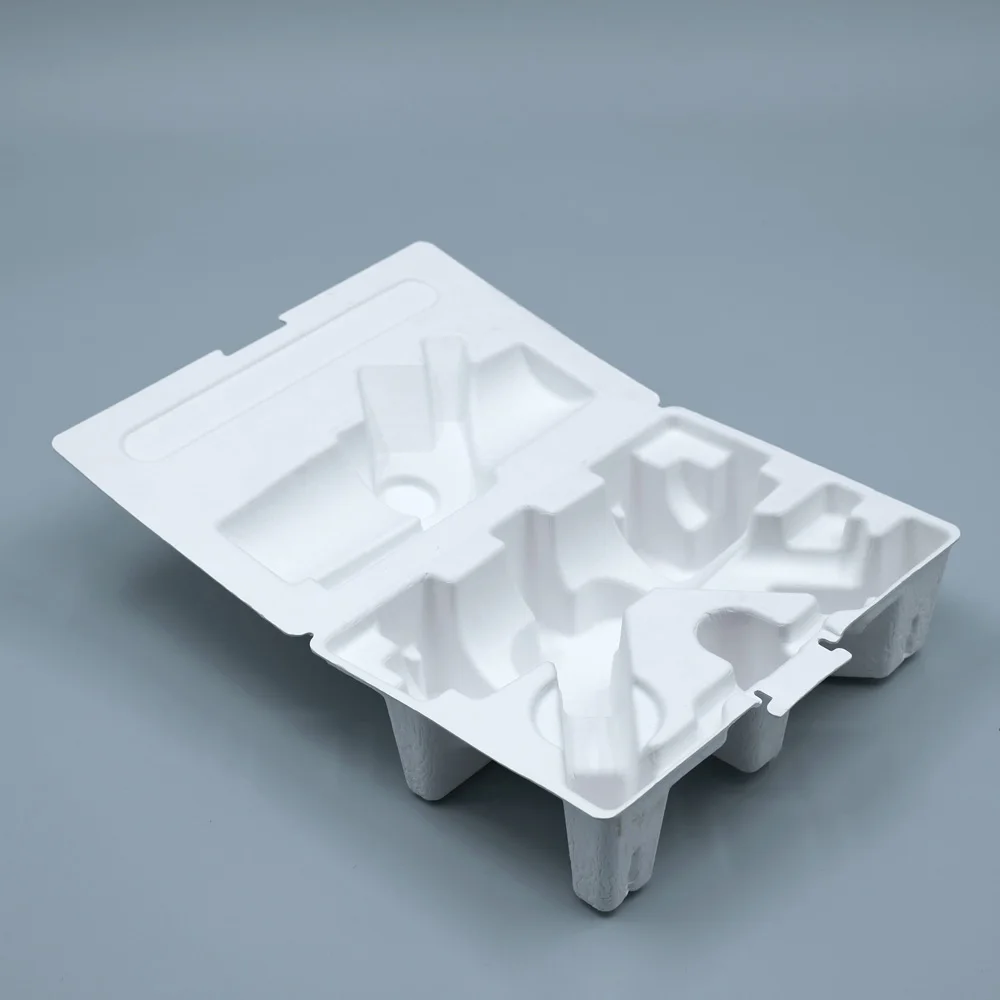 Custom Biodegradable Pulp Molded Juicer Inner Tray For Eco-Friendly Juice Machine Packaging Solution