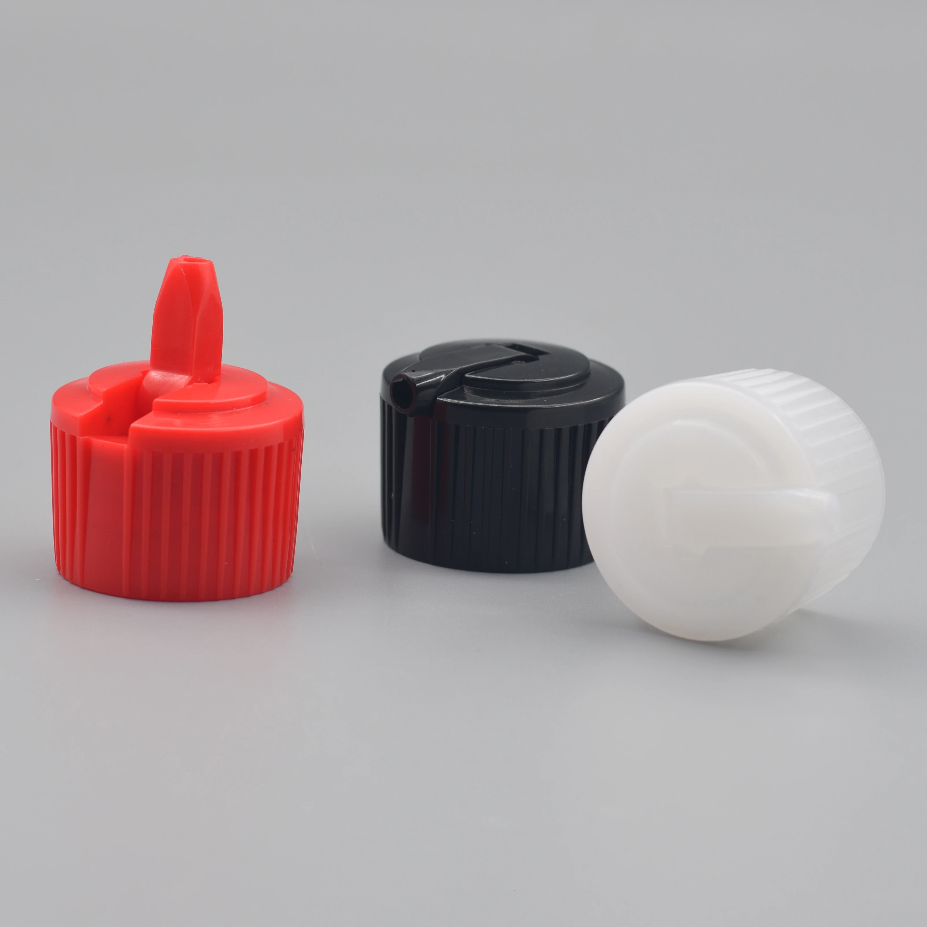 Wholesale Pp 20mm 24mm 28mm White Plastic Turret Spout Dispensing Screw Flip Top Caps for chemical bottles