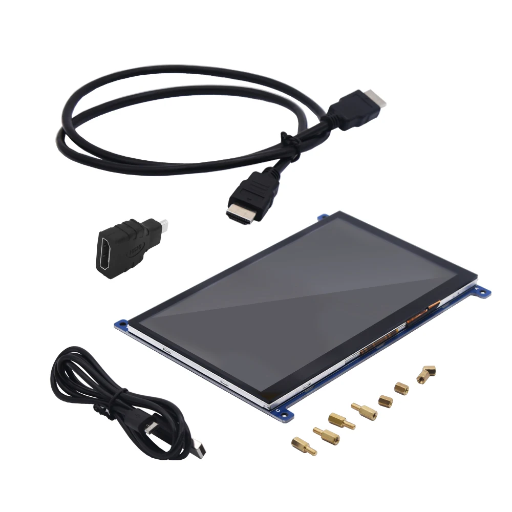  7 0 дюймовый монитор HDMIs 1024x600 пикселей HD ЖК-экран raspberry pi с драйвером печатная плата Чехол-держатель для Raspberry Pi 4 & 3 B