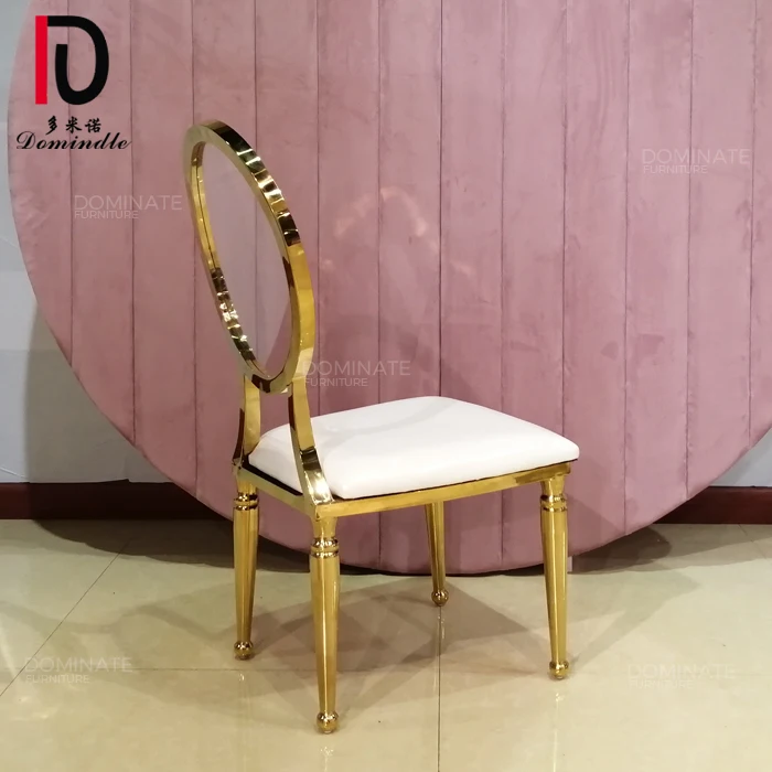 Golden stainless steel transparent clear round back luxury acrylic chair