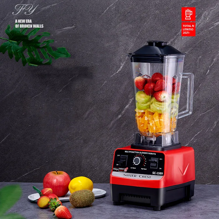 Wholesale home and commercial 2.5L silver crest blender high power electric 4500w blender 15speed 6 blade stand blender juicer
